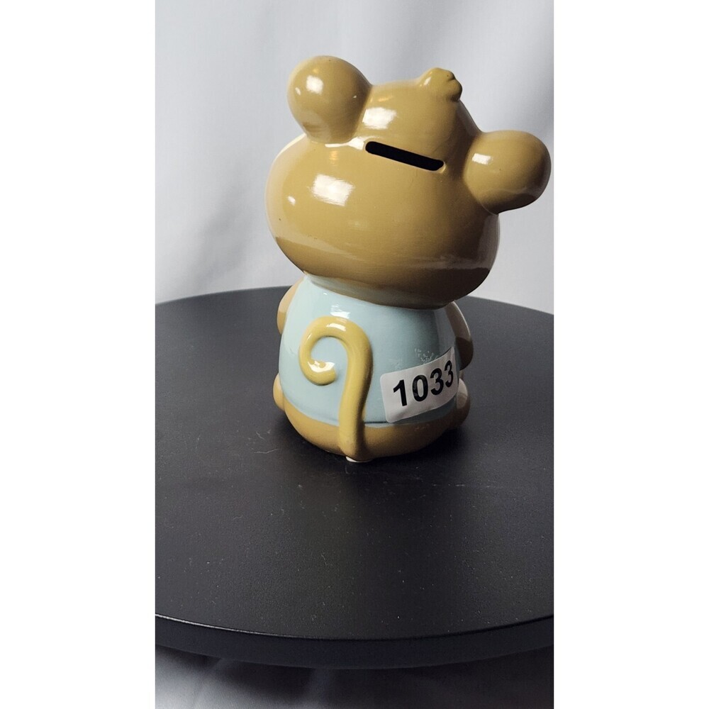 Cute Ceramic monkey With A Banana Piggy bank. Great For A Kids Room. Has Stopper - Picture 2 of 3